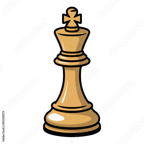 Elegant chess king piece, isolated on a clean surface, ready to make strategic moves. This gold chess king is a symbol of power and authority