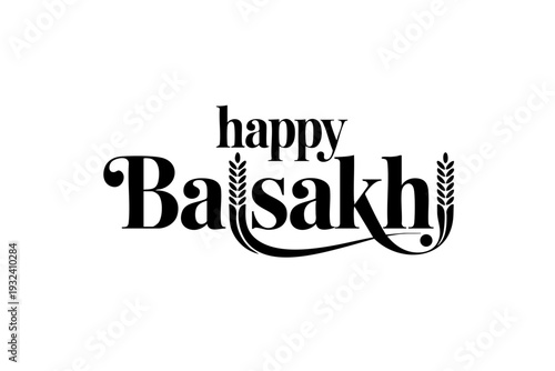 Happy Baisakhi elegant harvest festival typography