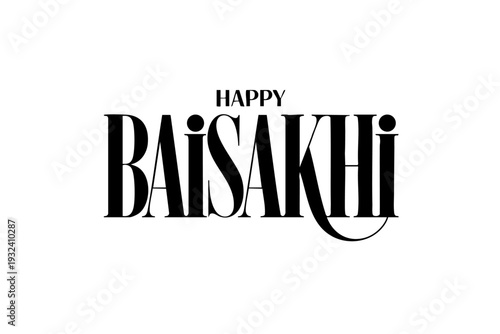 Happy Baisakhi elegant harvest festival typography