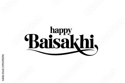 Happy Baisakhi elegant harvest festival typography