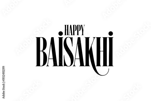 Happy Baisakhi elegant harvest festival typography