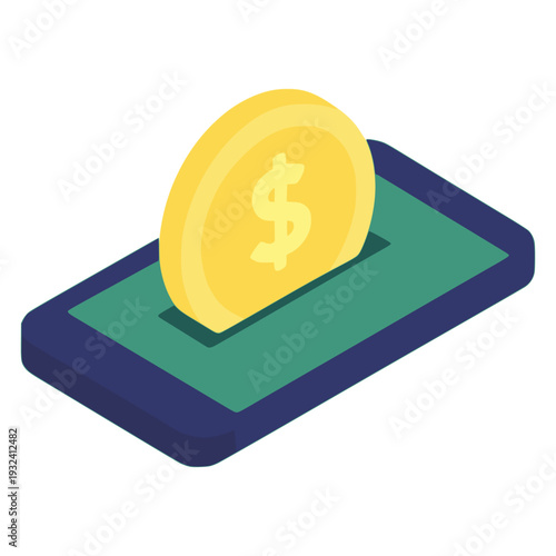 internet online money transfer cashless transaction flat color vector illustration template design