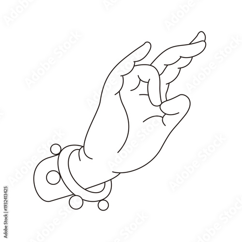This is illustrations of hand gestures and Buddha’s hand motifs, designed as symbols, emblems, and logos, suitable for media publications, teahouse décor, and gift package	