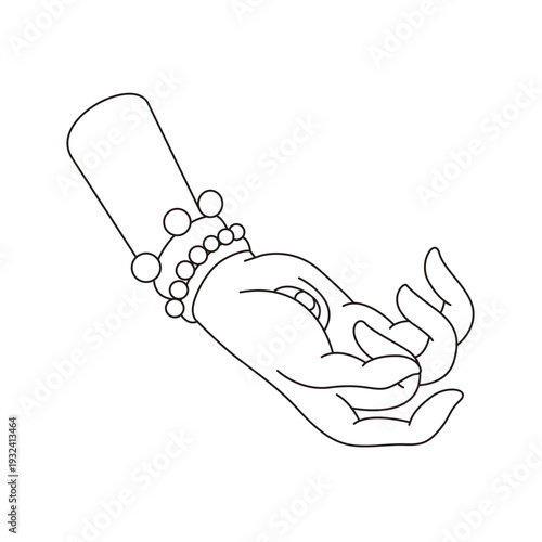 This is illustrations of hand gestures and Buddha’s hand motifs, designed as symbols, emblems, and logos, suitable for media publications, teahouse décor, and gift package	