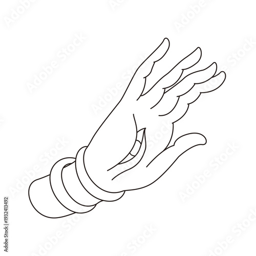 This is illustrations of hand gestures and Buddha’s hand motifs, designed as symbols, emblems, and logos, suitable for media publications, teahouse décor, and gift package	