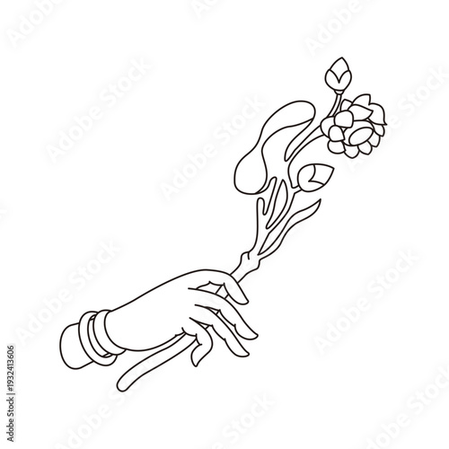 This is illustrations of hand gestures and Buddha’s hand motifs, designed as symbols, emblems, and logos, suitable for media publications, teahouse décor, and gift package	