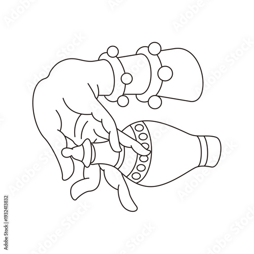 This is illustrations of hand gestures and Buddha’s hand motifs, designed as symbols, emblems, and logos, suitable for media publications, teahouse décor, and gift package	