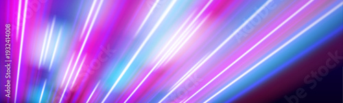 Foto Colorful luminous streaks bend smoothly, forming a radiant speed path