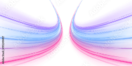 Rainbow light streaks sweep across the dark scene, creating a dynamic speed tunnel. Glowing gradients enhance acceleration and depth. Perfect for energetic digital visuals. PNG