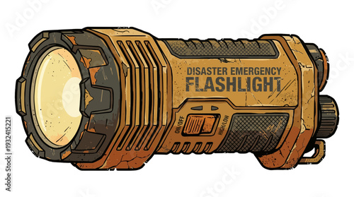 Heavy Duty Disaster Emergency Flashlight Illustration