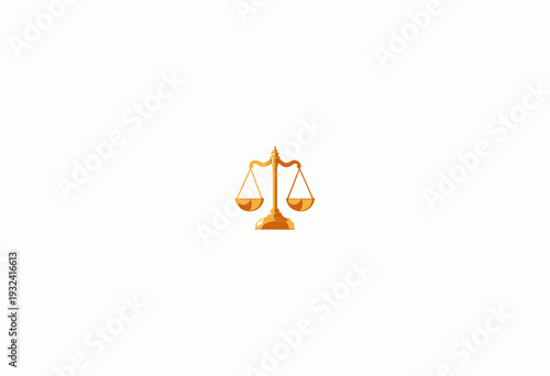 Golden Balance Scales Symbolizing Justice on a Pristine White Background Emphasizing Fairness and the Concept of Legal Equilibrium and Equality