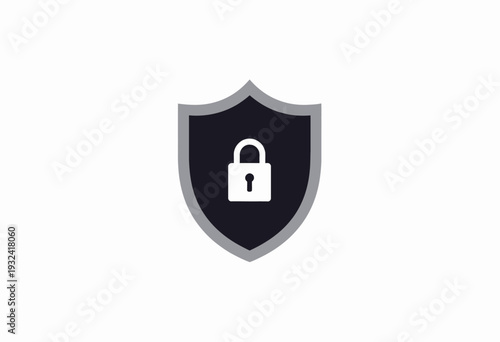 Shield Emblem with Central Padlock Symbolizing Security, Protection, and Privacy in a Digital or Physical Environment Representation