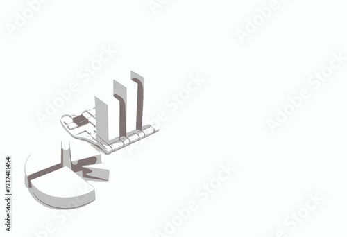 3D rendered illustration of pie and bar charts with integrated circuits highlighting technological influence in modern data analytics and business insights