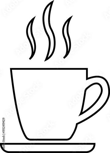 Coffee cup icon set. Cups of coffee tea collection. Hot drink icon. Disposable cup. Cup coffee with steam. Flat style - stock vector.  isolated on transparent backgroundcafes, silhouette, graphic, col