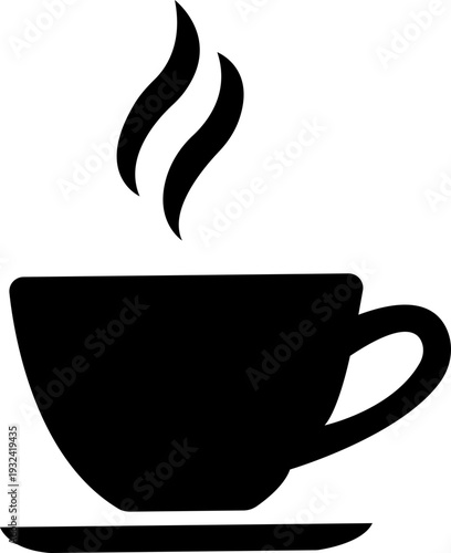 Coffee cup icon set. Cups of coffee tea collection. Hot drink icon. Disposable cup. Cup coffee with steam. Flat style - stock vector.  isolated on transparent backgroundcafes, silhouette, graphic, col