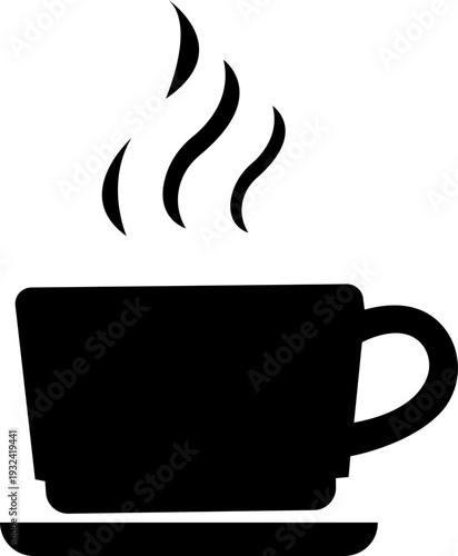 Coffee cup icon set. Cups of coffee tea collection. Hot drink icon. Disposable cup. Cup coffee with steam. Flat style - stock vector.  isolated on transparent backgroundcafes, silhouette, graphic, col