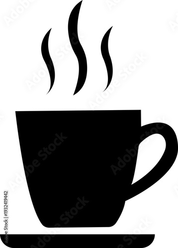 Coffee cup icon set. Cups of coffee tea collection. Hot drink icon. Disposable cup. Cup coffee with steam. Flat style - stock vector.  isolated on transparent backgroundcafes, silhouette, graphic, col