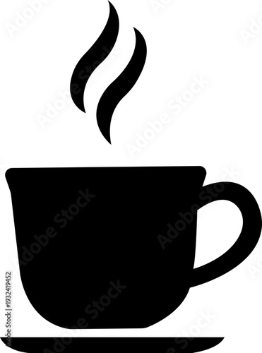 Coffee cup icon set. Cups of coffee tea collection. Hot drink icon. Disposable cup. Cup coffee with steam. Flat style - stock vector.  isolated on transparent backgroundcafes, silhouette, graphic, col