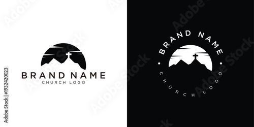 Church Religion Logo Vector – Christian Faith and Sacred Worship Symbol