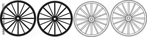 Bicycle Wheel Spoke Icon Set