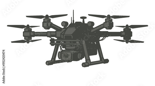 Modern drone with camera, technology, aerial photography, surveillance