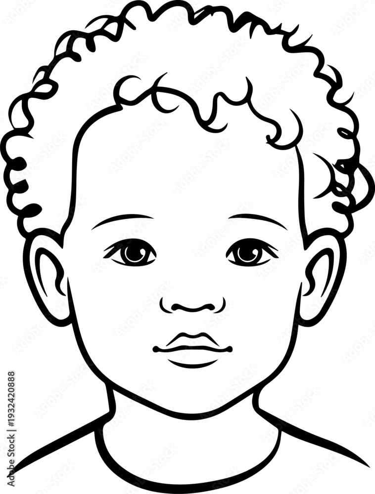 Fototapeta premium Adorable baby face with smiling expression