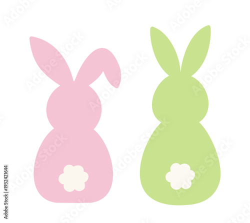 Cute cartoon rabbit back and tail icons vector clipart set.
Adorable bunny back view flat illustration collection. SVG.