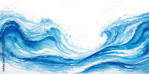 A fresh blue water wave splash with clear bubbles and transparent ripples flows across a clean liquid surface to create a cold nature backdrop of wet motion and sea freshness