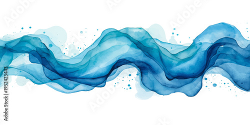 Abstract blue liquid wave with fresh aqua bubbles and a clear water splash creates a clean flowing motion backdrop