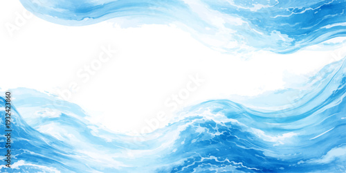 A serene 3d illustration of clear blue water waves under a bright summer sky with soft clouds reflecting light across the vast ocean horizon nature landscape