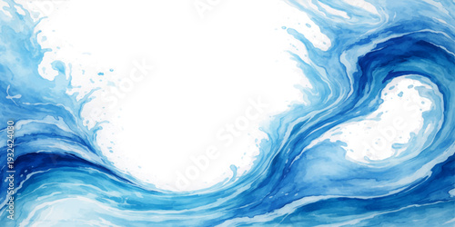Abstract blue water splash and flowing wave design featuring smooth liquid motion with sea-inspired curves and a light texture backdrop for a modern vector illustration wallpaper