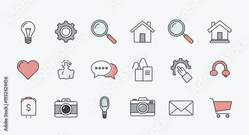 Collection of hand-drawn icons representing various concepts and elements.