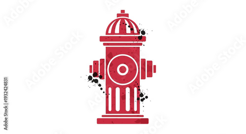 Red fire hydrant with black splatters