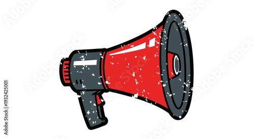 Retro megaphone announcement sound speaker communication vintage style