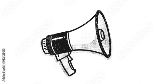Retro megaphone announcement graphic