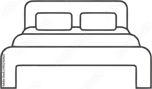 Double bed outline drawing, furniture, bedroom, sleeping, home furnishing, mattress, bedding, interior design, resting place