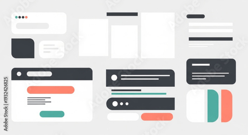 Modern UI design elements for mobile applications and websites.