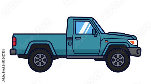 Blue Pickup Truck Illustration