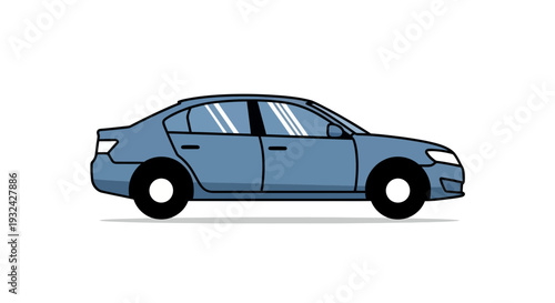 Blue Sedan Car Illustration