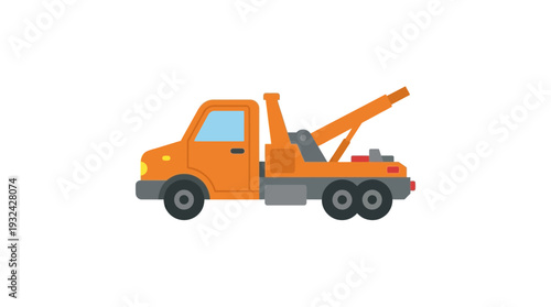 Orange Tow Truck Vehicle Illustration