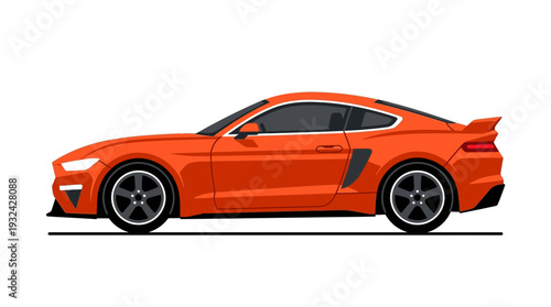 Orange Sports Car Side Profile