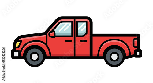 Red Pickup Truck Illustration