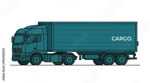Teal Cargo Truck, Commercial Vehicle, Logistics Transportation