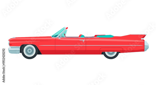 Vintage Red Convertible Car