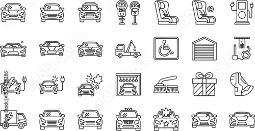 Black and white headphones and gaming headset icon collection vector illustration isolated on gray background modern audio technology