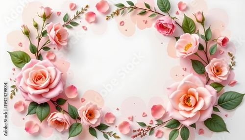 Pastel Pink Rose Wedding Frame