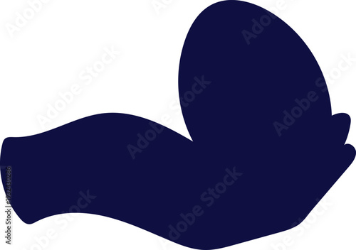 Dark blue silhouette of a whale swimming in the ocean  marine life icon