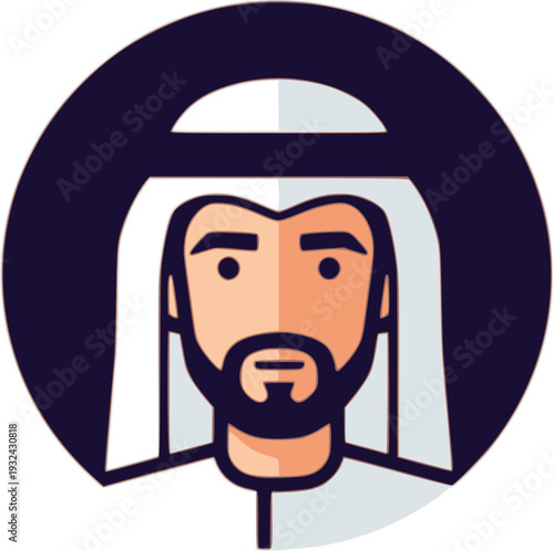 Middle Eastern Man in Traditional Thobe and Ghutra