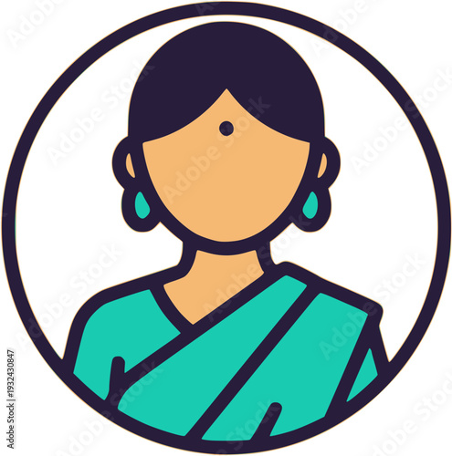 South Asian Woman in Saree with Traditional Look