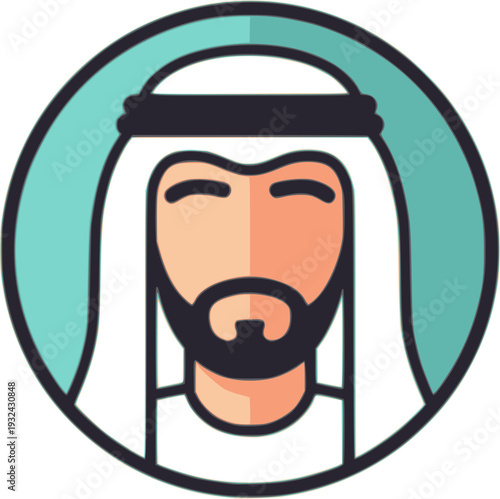 Smiling Arab Man Avatar in Traditional Clothing